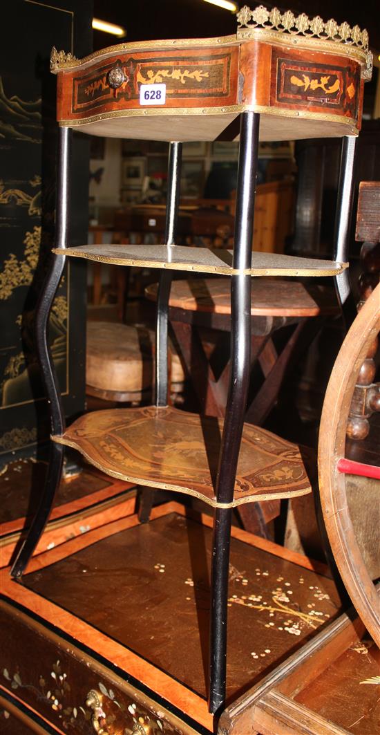 Three tier inlaid whatnot(-)